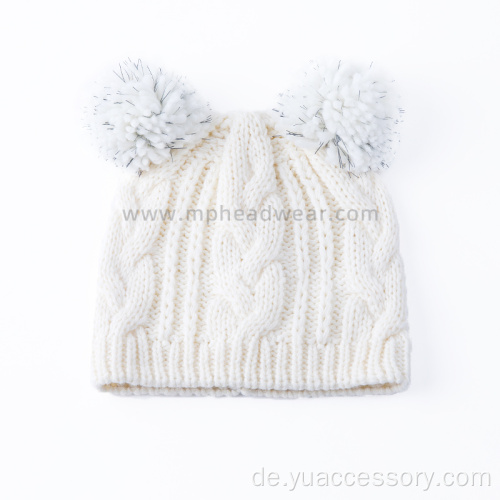 Benutzerdefinierte Unisex Winter gestrickte warme Pom Pom Mütze